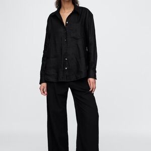 GAP Black Linen Button Up Shirt XS